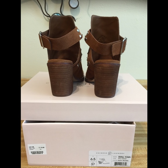 Worn Once! Silver Studded Open Back Suede Bootie - Picture 4 of 7